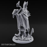 Tome Reading Staff Wielding Deep One Bishop B Miniature for Dungeons and Dragons, Pathfinder or other TTRPGs