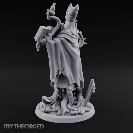 Tome Reading Staff Wielding Deep One Bishop B Miniature for Dungeons and Dragons, Pathfinder or other TTRPGs