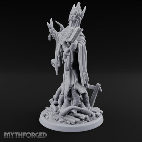 Tome Reading Staff Wielding Deep One Bishop B Miniature for Dungeons and Dragons, Pathfinder or other TTRPGs