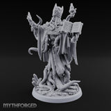 Tome Reading Staff Wielding Deep One Bishop B Miniature for Dungeons and Dragons, Pathfinder or other TTRPGs