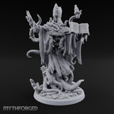 Tome Reading Staff Wielding Deep One Bishop B Miniature for Dungeons and Dragons, Pathfinder or other TTRPGs
