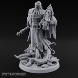 Tome Reading Staff Wielding Deep One Bishop C Miniature for Dungeons and Dragons, Pathfinder or other TTRPGs