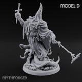 Tome Reading Staff Wielding Deep One Bishop D Miniature for Dungeons and Dragons, Pathfinder or other TTRPGs