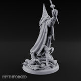 Tome Reading Staff Wielding Deep One Bishop D Miniature for Dungeons and Dragons, Pathfinder or other TTRPGs