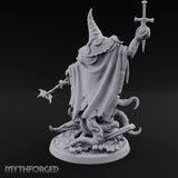 Tome Reading Staff Wielding Deep One Bishop D Miniature for Dungeons and Dragons, Pathfinder or other TTRPGs