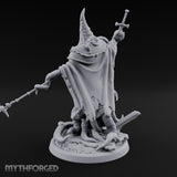 Tome Reading Staff Wielding Deep One Bishop D Miniature for Dungeons and Dragons, Pathfinder or other TTRPGs