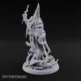 Tome Reading Staff Wielding Deep One Bishop D Miniature for Dungeons and Dragons, Pathfinder or other TTRPGs