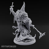Tome Reading Staff Wielding Deep One Bishop D Miniature for Dungeons and Dragons, Pathfinder or other TTRPGs