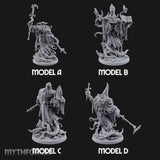 Tome Reading Staff Wielding Deep One Bishops Miniature for Dungeons and Dragons, Pathfinder or other TTRPGs