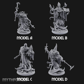Tome Reading Staff Wielding Deep One Bishops Miniature for Dungeons and Dragons, Pathfinder or other TTRPGs