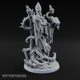 Tome Reading Staff Wielding Deep One Bishops Miniature for Dungeons and Dragons, Pathfinder or other TTRPGs