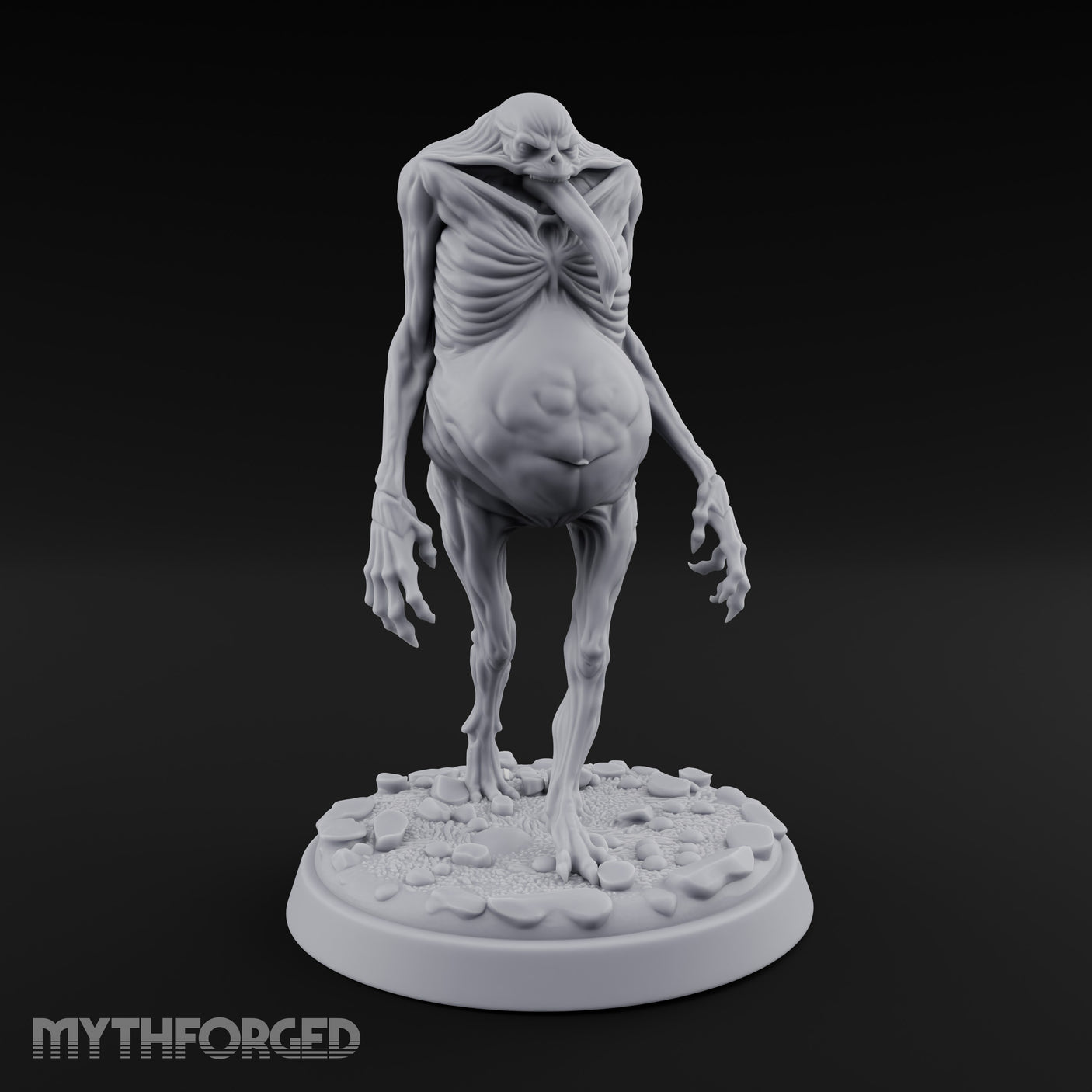 Tongue Lolling Gut Swollen Fleshwarp Miniature for Dungeons and Dragons, Pathfinder or other TTRPGs