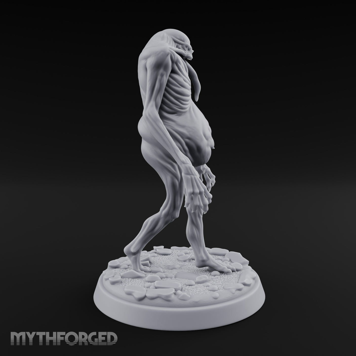 Tongue Lolling Gut Swollen Fleshwarp Miniature for Dungeons and Dragons, Pathfinder or other TTRPGs