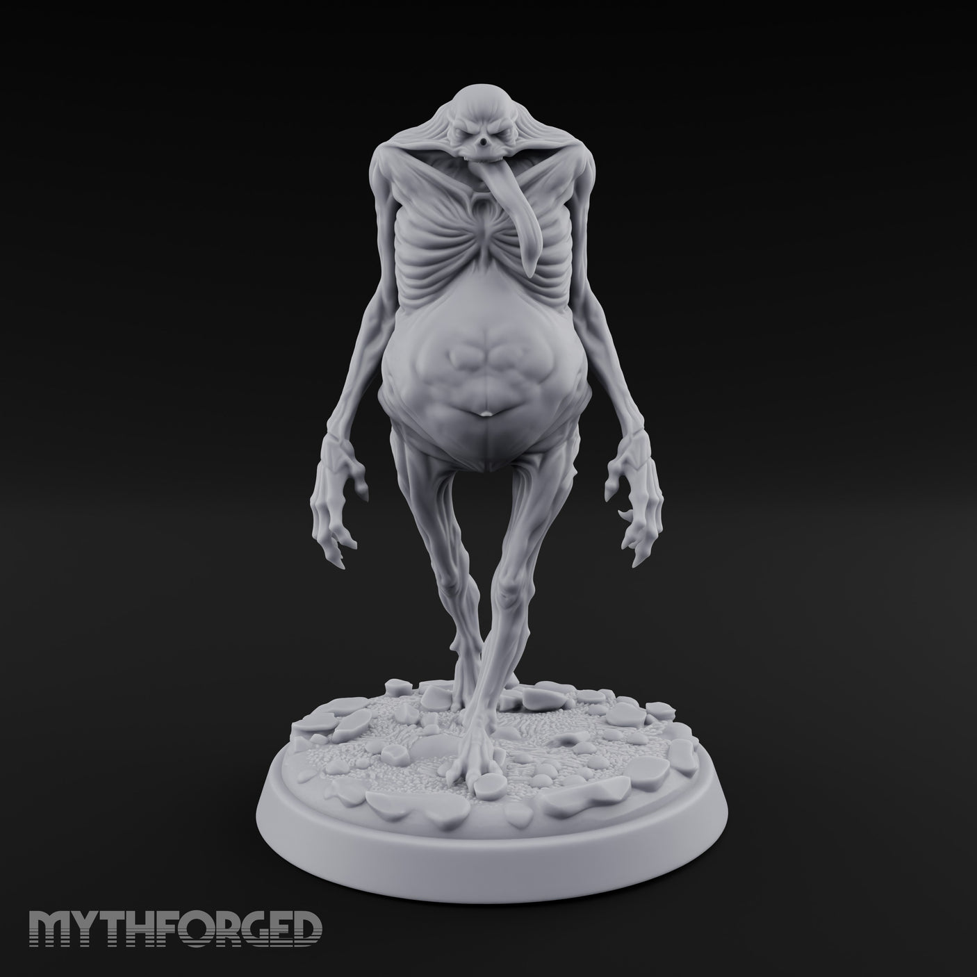 Tongue Lolling Gut Swollen Fleshwarp Miniature for Dungeons and Dragons, Pathfinder or other TTRPGs