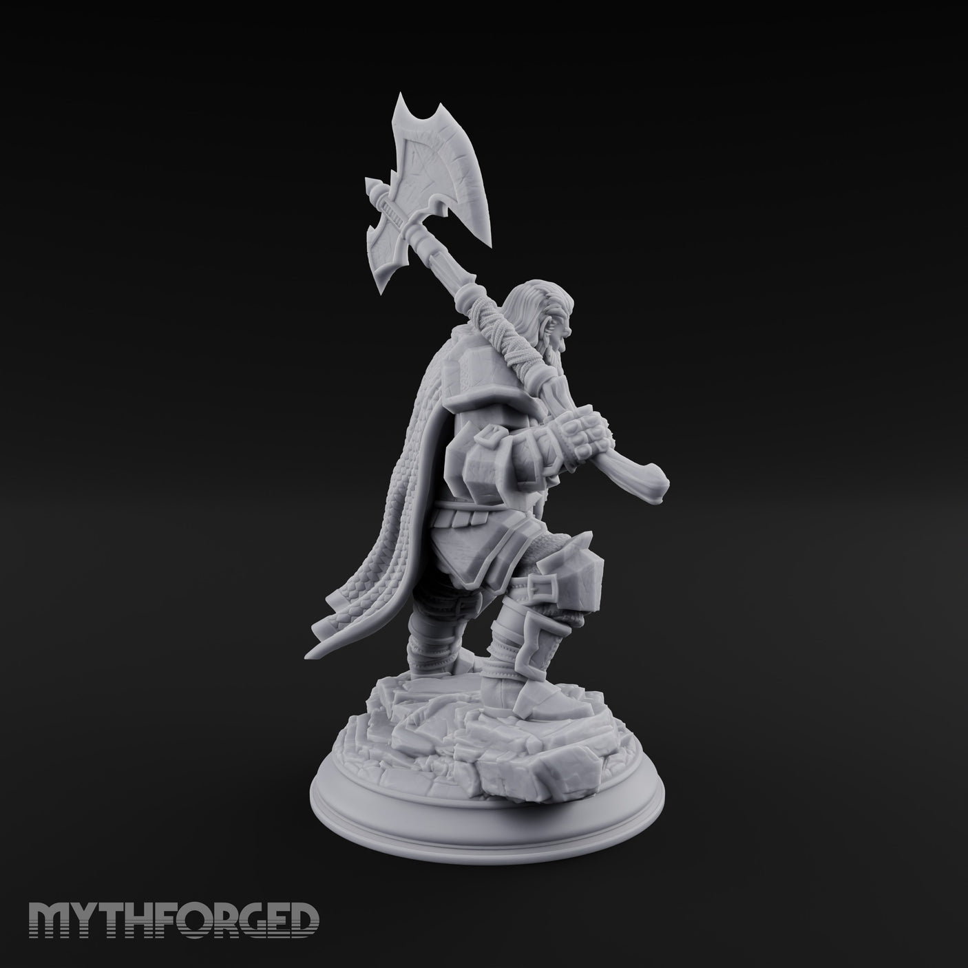 Shouldering the Axe Dwarf Warrior