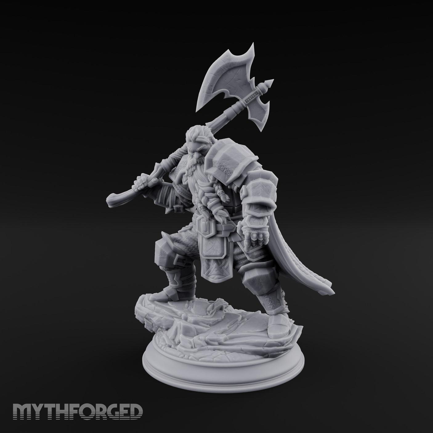 Shouldering the Axe Dwarf Warrior