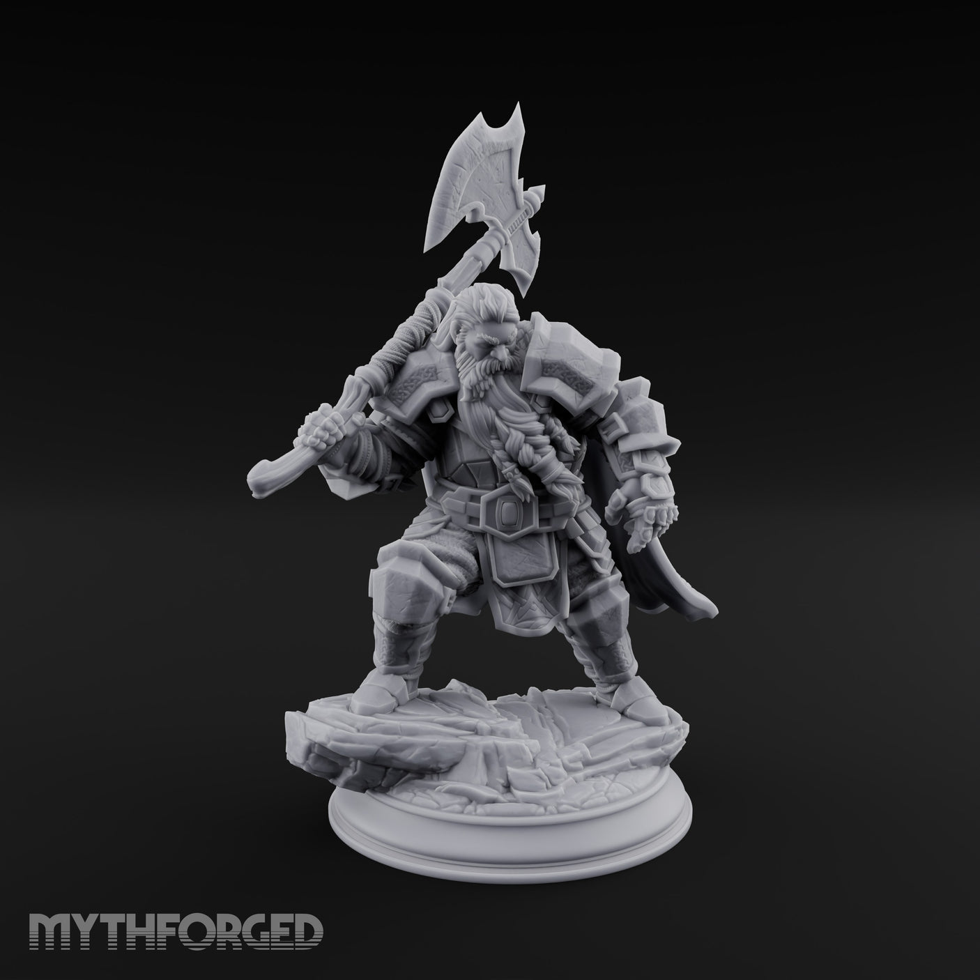 Shouldering the Axe Dwarf Warrior