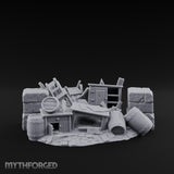 Toppled Chair-Strewn Tavern Wreckage Pile Miniature for Dungeons and Dragons, Pathfinder or other TTRPGs