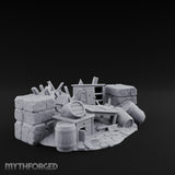 Toppled Chair-Strewn Tavern Wreckage Pile Miniature for Dungeons and Dragons, Pathfinder or other TTRPGs