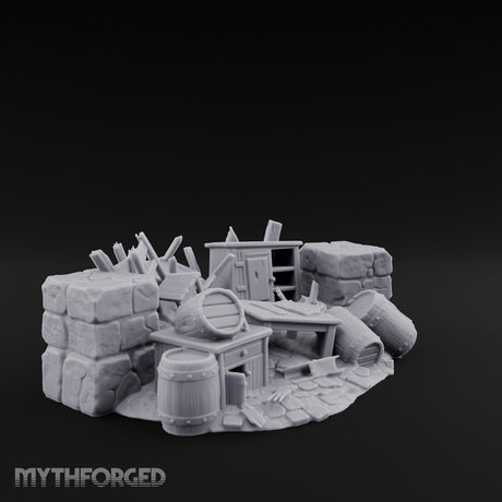 Toppled Chair-Strewn Tavern Wreckage Pile Miniature for Dungeons and Dragons, Pathfinder or other TTRPGs