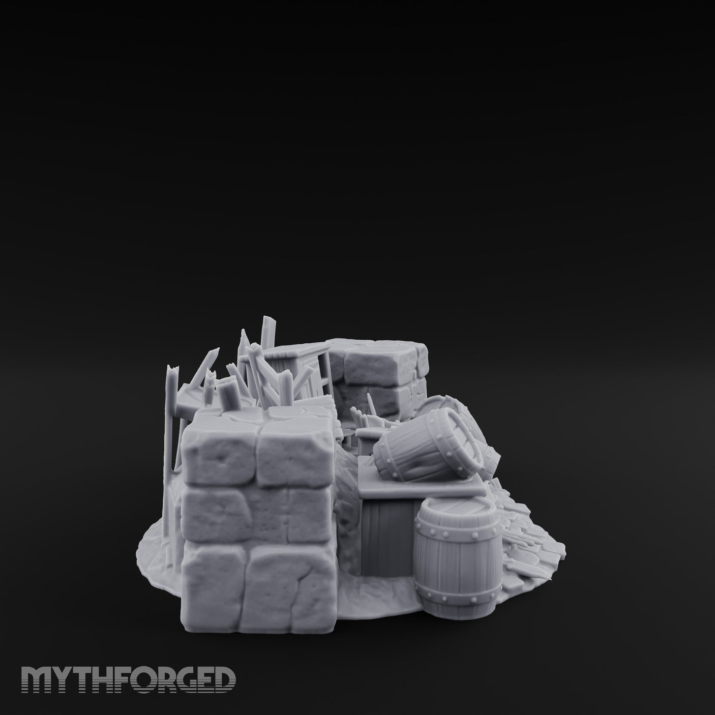 Toppled Chair-Strewn Tavern Wreckage Pile Miniature for Dungeons and Dragons, Pathfinder or other TTRPGs