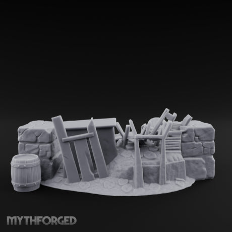 Toppled Chair-Strewn Tavern Wreckage Pile Miniature for Dungeons and Dragons, Pathfinder or other TTRPGs