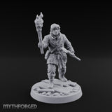 Torch Aloft Rifle Gripping Human Watchman Miniature for Dungeons and Dragons, Pathfinder or other TTRPGs