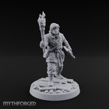 Torch Aloft Rifle Gripping Human Watchman Miniature for Dungeons and Dragons, Pathfinder or other TTRPGs