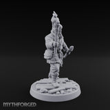 Torch Aloft Rifle Gripping Human Watchman Miniature for Dungeons and Dragons, Pathfinder or other TTRPGs