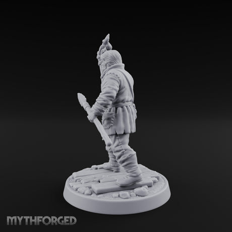 Torch Aloft Rifle Gripping Human Watchman Miniature for Dungeons and Dragons, Pathfinder or other TTRPGs