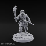 Torch Aloft Rifle Gripping Human Watchman Miniature for Dungeons and Dragons, Pathfinder or other TTRPGs