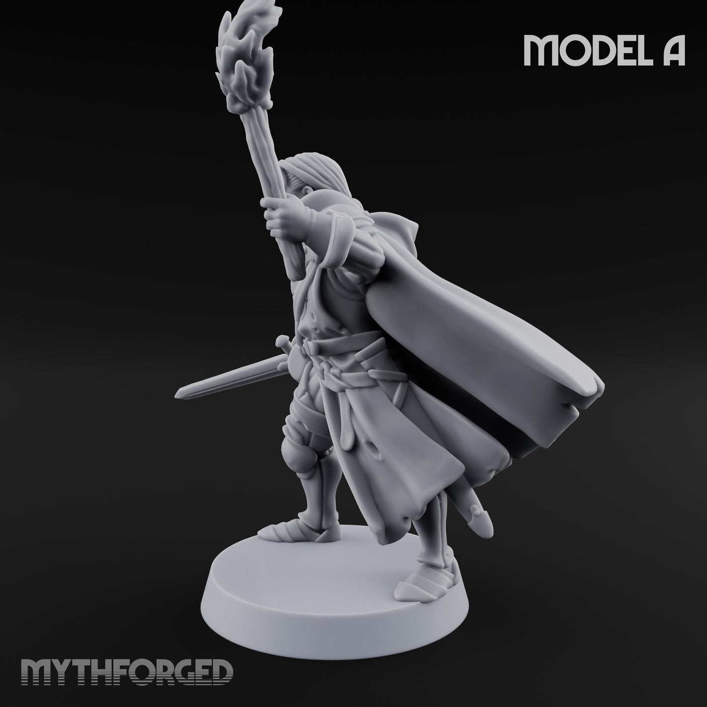 Torch And Map Bearing Tomb Raider A Miniature for Dungeons and Dragons, Pathfinder or other TTRPGs