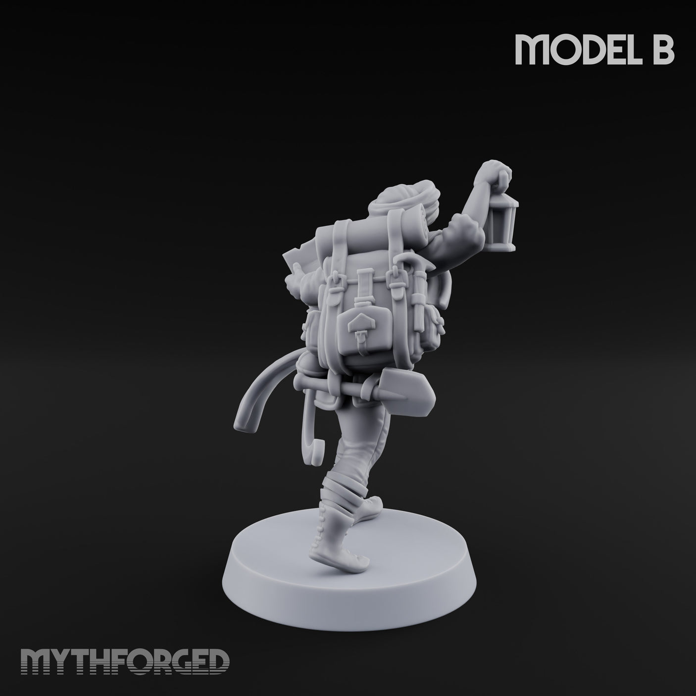 Torch And Map Bearing Tomb Raider B Miniature for Dungeons and Dragons, Pathfinder or other TTRPGs