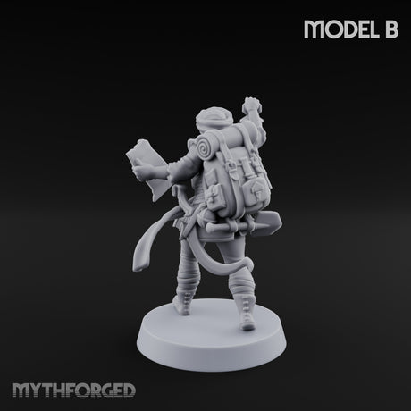 Torch And Map Bearing Tomb Raider B Miniature for Dungeons and Dragons, Pathfinder or other TTRPGs