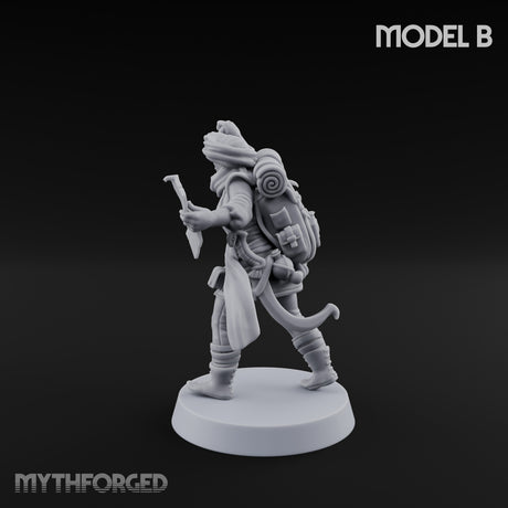 Torch And Map Bearing Tomb Raider B Miniature for Dungeons and Dragons, Pathfinder or other TTRPGs