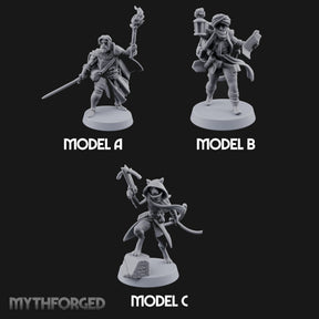 Torch And Map Bearing Tomb Raiders Miniature for Dungeons and Dragons, Pathfinder or other TTRPGs