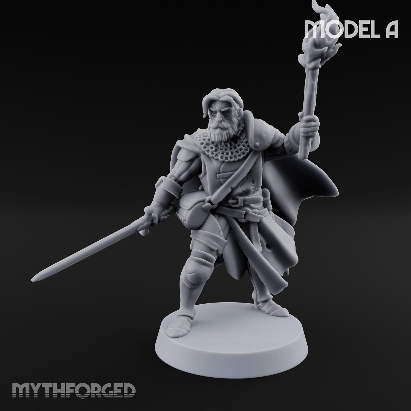 Torch And Map Bearing Tomb Raiders Miniature for Dungeons and Dragons, Pathfinder or other TTRPGs