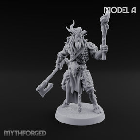 Torch Axe Bearing Saytr Barbarian Shaman A Miniature for Dungeons and Dragons, Pathfinder or other TTRPGs
