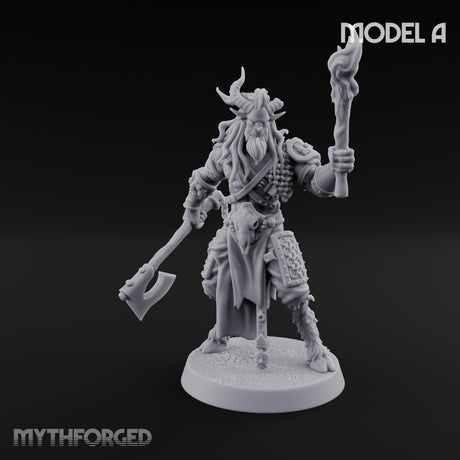 Torch Axe Bearing Saytr Barbarian Shaman A