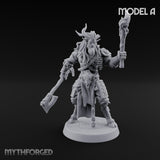 Torch Axe Bearing Saytr Barbarian Shaman A Miniature for Dungeons and Dragons, Pathfinder or other TTRPGs
