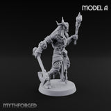Torch Axe Bearing Saytr Barbarian Shaman A Miniature for Dungeons and Dragons, Pathfinder or other TTRPGs