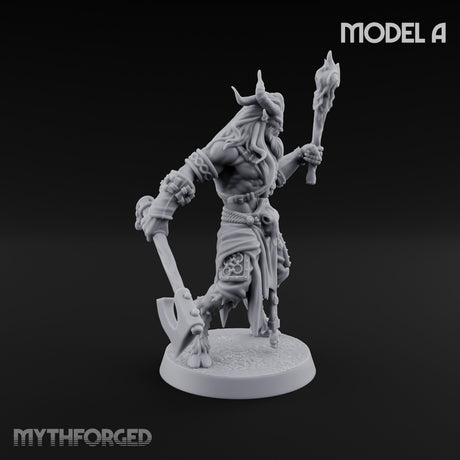 Torch Axe Bearing Saytr Barbarian Shaman A gallery 3