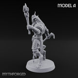 Torch Axe Bearing Saytr Barbarian Shaman A Miniature for Dungeons and Dragons, Pathfinder or other TTRPGs
