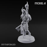 Torch Axe Bearing Saytr Barbarian Shaman A Miniature for Dungeons and Dragons, Pathfinder or other TTRPGs