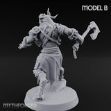 Torch Axe Bearing Saytr Barbarian Shaman B Miniature for Dungeons and Dragons, Pathfinder or other TTRPGs