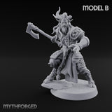 Torch Axe Bearing Saytr Barbarian Shaman B Miniature for Dungeons and Dragons, Pathfinder or other TTRPGs