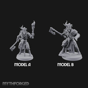 Torch Axe Bearing Saytr Barbarian Shamans Miniature for Dungeons and Dragons, Pathfinder or other TTRPGs