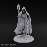 Torch Bearing Bell Ringing Human Cultist Miniature for Dungeons and Dragons, Pathfinder or other TTRPGs