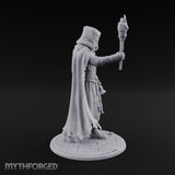 Torch Bearing Bell Ringing Human Cultist Miniature for Dungeons and Dragons, Pathfinder or other TTRPGs