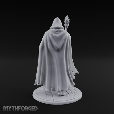 Torch Bearing Bell Ringing Human Cultist Miniature for Dungeons and Dragons, Pathfinder or other TTRPGs